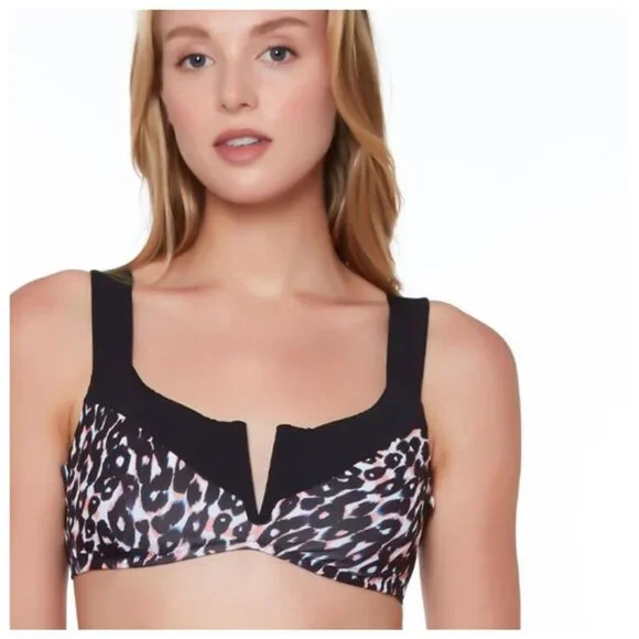 NWT SANCTUARY Animal Print Women's Bikini Top, size Medium - Picture 1 of 8